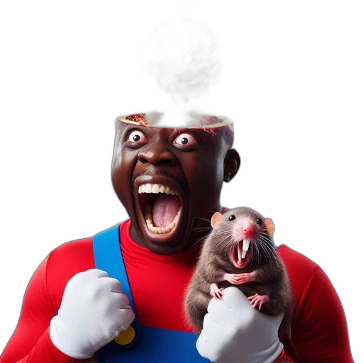 mask, face, creature, animal, concept art, 3d render, comic book art, man transparent PNG cut-out