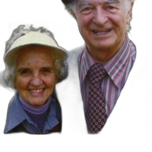hat, jacket, face, staff, photorealistic, elderly, couple, smiling transparent PNG cut-out