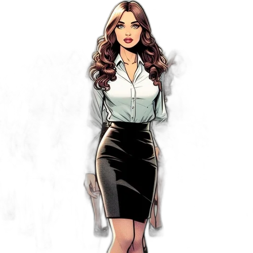 dress, staff, comic book art, cartoon, concept art, fantasy art, earth tones, array transparent PNG cut-out
