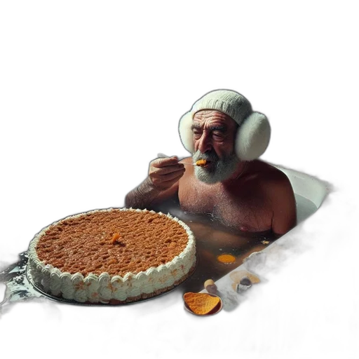 food, hat, creature, concept art, pixel art, 3d render, photorealistic, outer space transparent PNG cut-out
