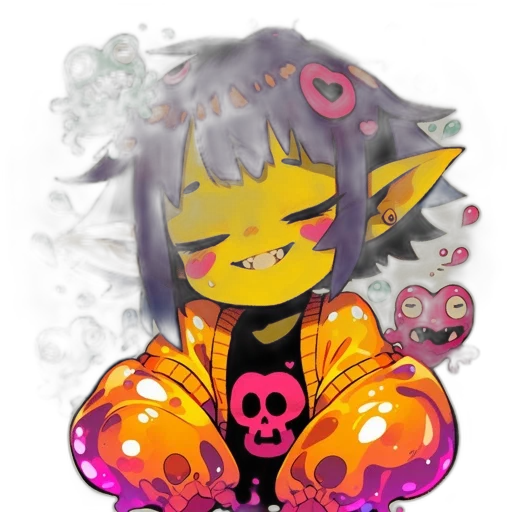 mask, creature, concept art, pixel art, fantasy art, cartoon, neon, joyful transparent PNG cut-out