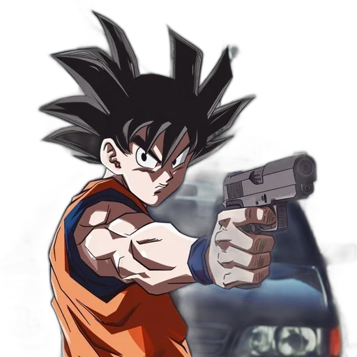 weapon, car, animal, concept art, anime, comic book art, cartoon, goku transparent PNG cut-out