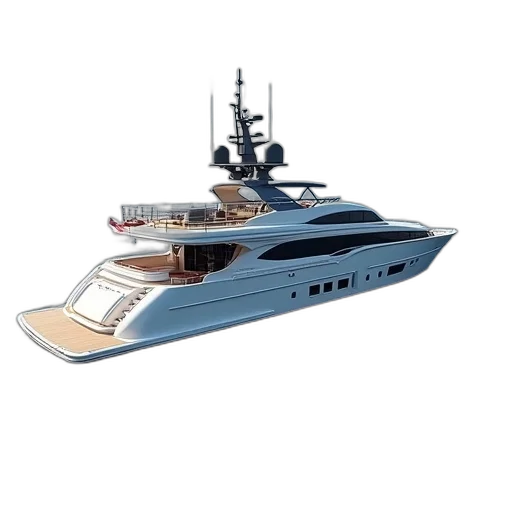 3d render, motor, yacht, bossy transparent PNG cut-out