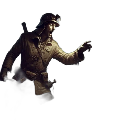 weapon, staff, jacket, mask, concept art, 3d render, pixel art, photorealistic transparent PNG cut-out