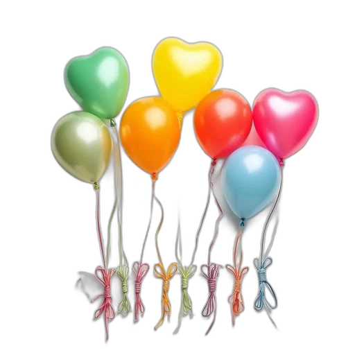 staff, crown, 3d render, pastel, colorful, collection, balloons, various transparent PNG cut-out