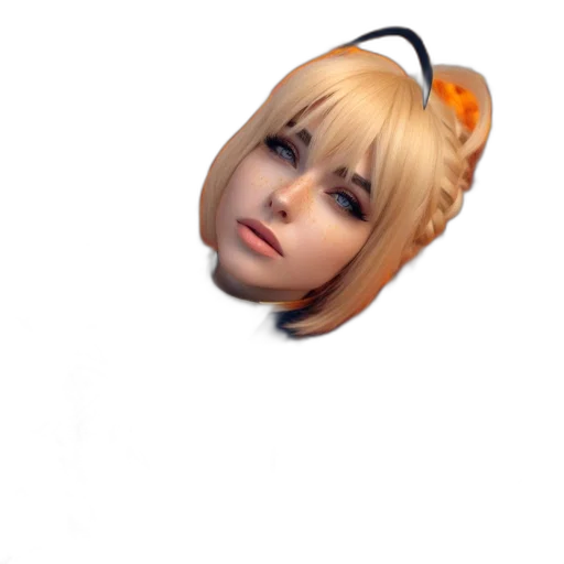 face, mask, hat, staff, anime, concept art, 3d render, photorealistic transparent PNG cut-out