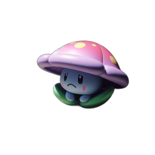 hat, umbrella, crown, creature, vaporwave, 3d render, pixel art, concept art transparent PNG cut-out