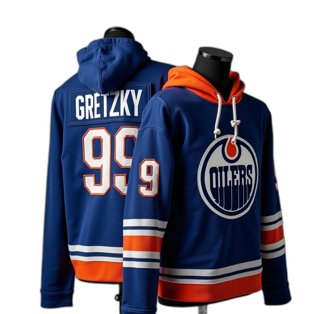 jacket, mannequin, displays, blue, hoodie, number, name, gretzky transparent PNG cut-out