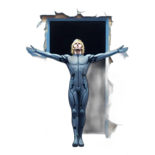 robot, concept art, comic book art, pixel art, 3d render, metallic, humanoid, figure transparent PNG cut-out