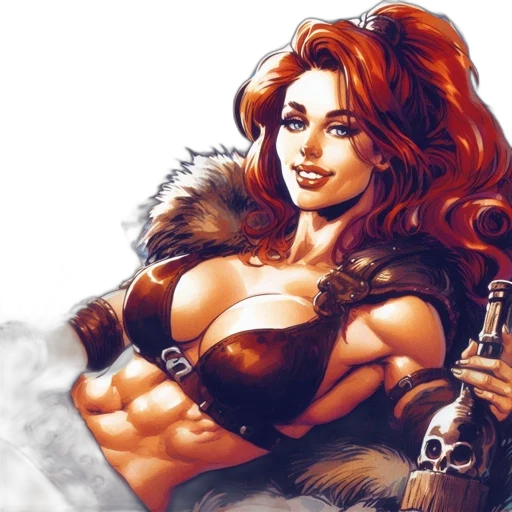 weapon, comic book art, fantasy art, concept art, photorealistic, fire, woman, fiery transparent PNG cut-out
