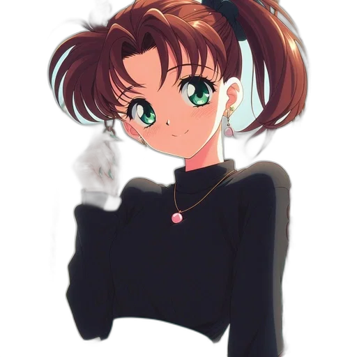 staff, jacket, dress, jewelry, anime, cartoon, pixel art, vaporwave transparent PNG cut-out