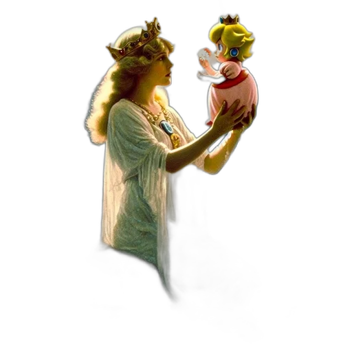crown, staff, animal, creature, concept art, 3d render, photorealistic, fantasy art transparent PNG cut-out