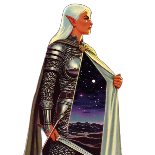 sword, robot, staff, concept art, fantasy art, comic book art, pixel art, outer space transparent PNG cut-out