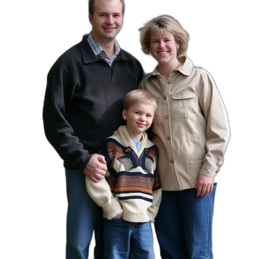 jacket, staff, furniture, jewelry, photorealistic, family, three, poses transparent PNG cut-out