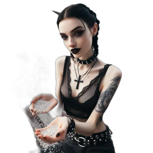 jewelry, staff, creature, dress, fantasy art, concept art, cyberpunk, photorealistic transparent PNG cut-out