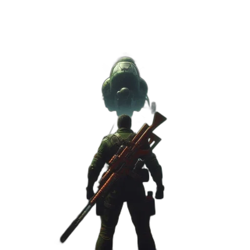 staff, weapon, mask, robot, concept art, 3d render, pixel art, fantasy art transparent PNG cut-out