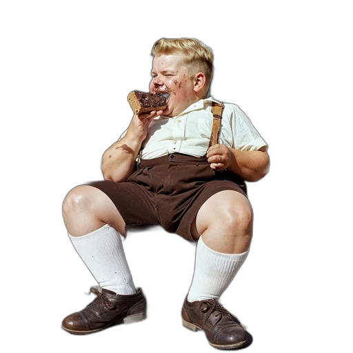 staff, food, concept art, boy, eats, large, chocolate, pastry transparent PNG cut-out