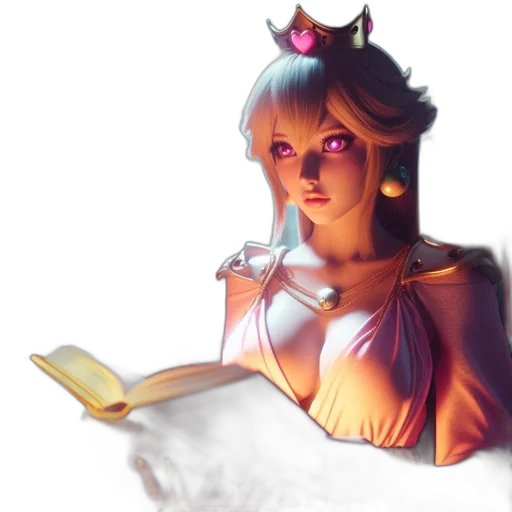 crown, staff, dress, fantasy art, concept art, 3d render, pixel art, pastel transparent PNG cut-out