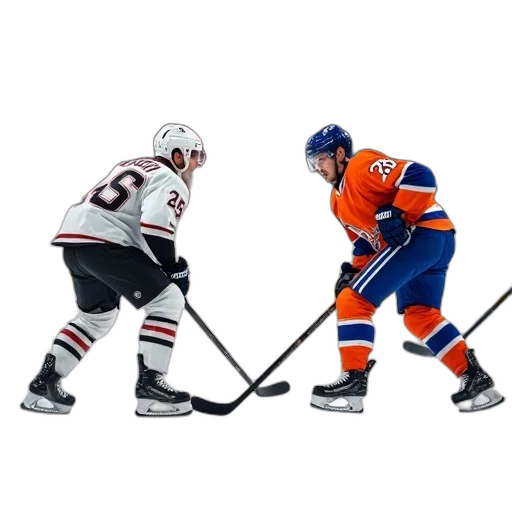 concept art, professional, ice, hockey, game, progress, two, players transparent PNG cut-out