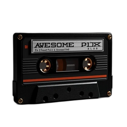 black, cassette, words, awesome transparent PNG cut-out