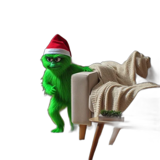 furniture, creature, hat, animal, 3d render, concept art, photorealistic, indoor transparent PNG cut-out
