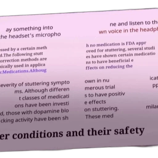 screenshot, text, document, discussing, stuttering, conditions, medication, options transparent PNG cut-out