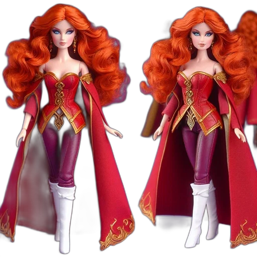concept art, 3d render, fantasy art, comic book art, two, dolls, dressed, elaborately transparent PNG cut-out