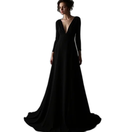 dress, concept art, dark, long transparent PNG cut-out