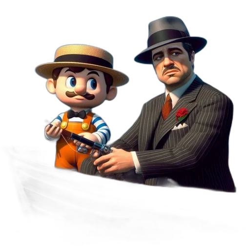 hat, staff, weapon, concept art, 3d render, pixel art, cartoon, two transparent PNG cut-out