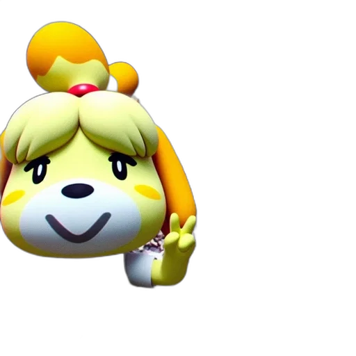staff, animal, crown, face, 3d render, concept art, isabelle, crossing transparent PNG cut-out