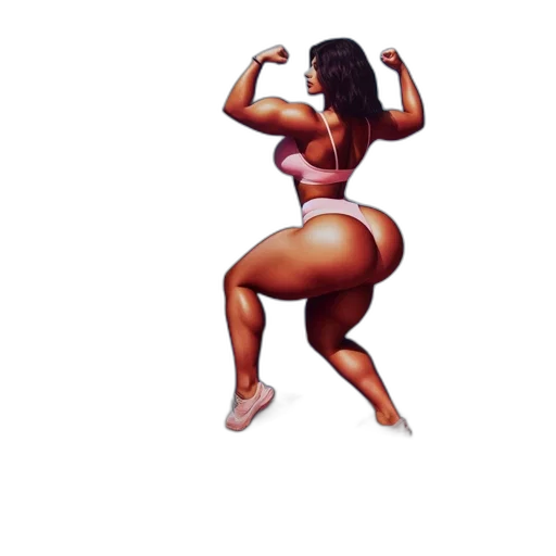 concept art, photorealistic, pixel art, poster, featuring, muscular, woman, flexing transparent PNG cut-out