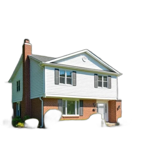 building, furniture, 3d render, photorealistic, concept art, pixel art, pastel, two-story transparent PNG cut-out