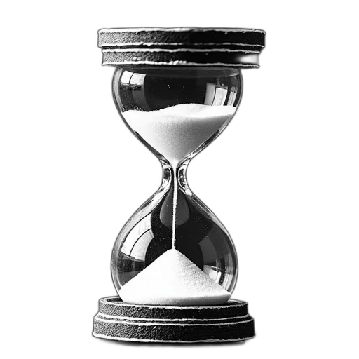 jewelry, furniture, photorealistic, black, white, hourglass, drawing, sand transparent PNG cut-out