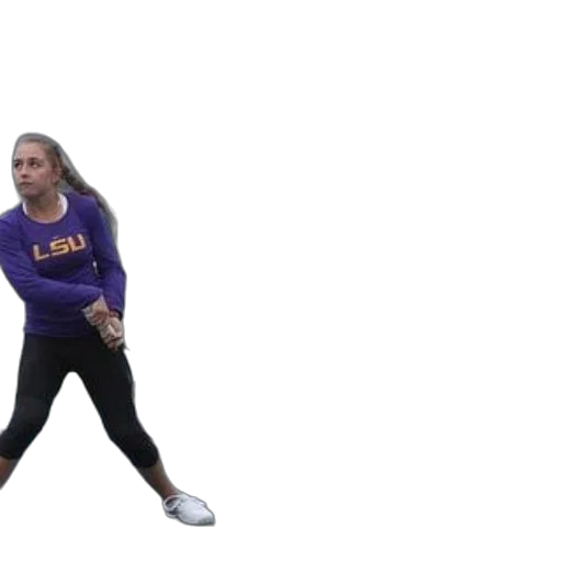 tennis, player, wearing, lsu, shirt, shown, action, court transparent PNG cut-out