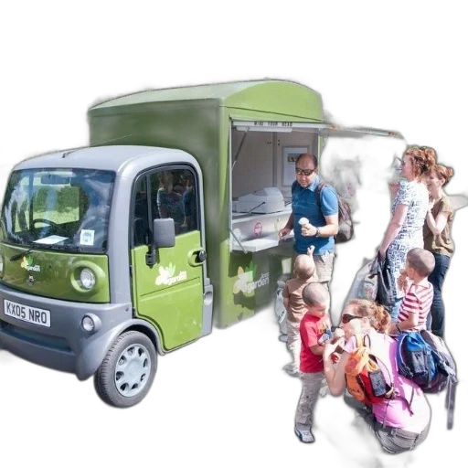car, 3d render, photorealistic, green, food, truck, license, plate transparent PNG cut-out