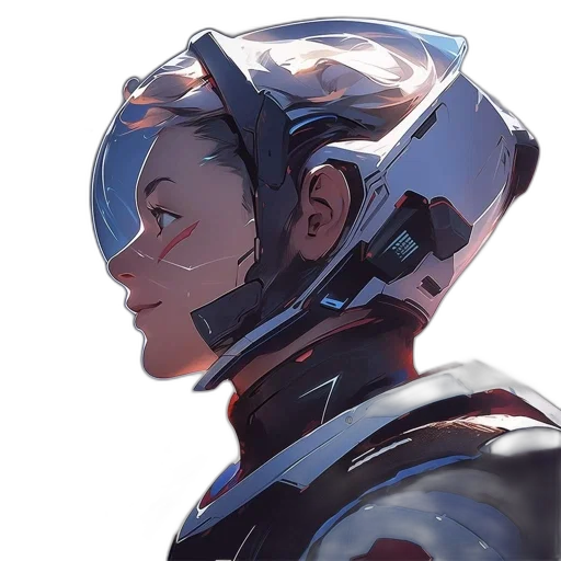 robot, face, mask, crown, concept art, cyberpunk, anime, comic book art transparent PNG cut-out