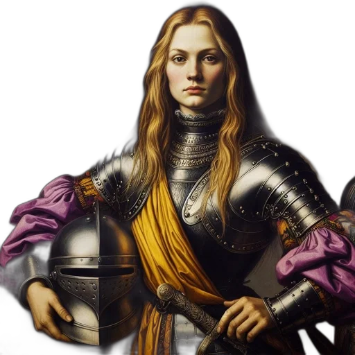 sword, oil painting, photorealistic, fantasy art, concept art, armored, female, figure transparent PNG cut-out