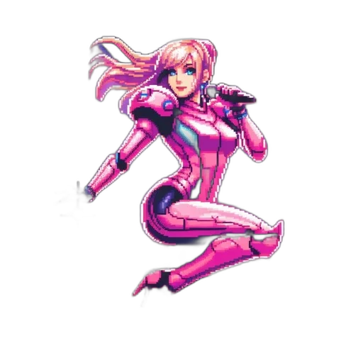 robot, weapon, staff, concept art, comic book art, pixel art, anime, female transparent PNG cut-out