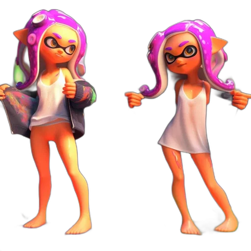 dress, jacket, weapon, 3d render, concept art, vaporwave, pixel art, neon transparent PNG cut-out