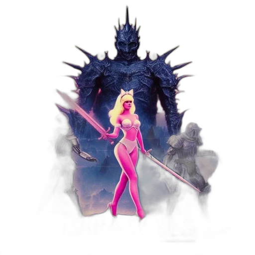 concept art, fantasy art, comic book art, pixel art, dark, souls, game, poster transparent PNG cut-out