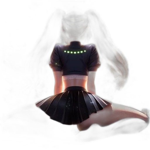 dress, robot, mask, creature, concept art, 3d render, cyberpunk, pixel art transparent PNG cut-out