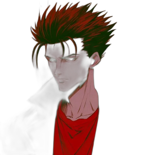 jacket, face, staff, creature, concept art, anime, pixel art, comic book art transparent PNG cut-out