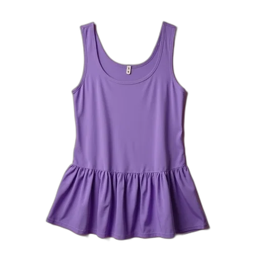 dress, plain, purple, tank, top, ruffled, hemline transparent PNG cut-out