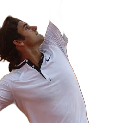 photorealistic, tennis, player, white, shirt, serves, clay, court transparent PNG cut-out