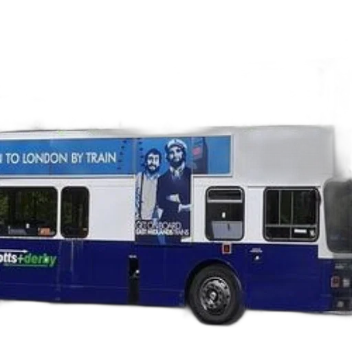 green, blue, double-decker, bus, advertisement, traveling, london, train transparent PNG cut-out