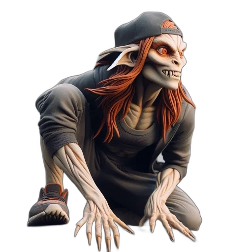 creature, mask, staff, concept art, fantasy art, photorealistic, 3d render, image transparent PNG cut-out