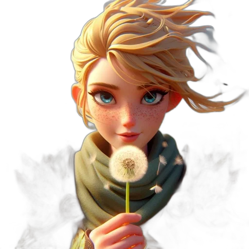 flower, staff, weapon, face, fantasy art, concept art, photorealistic, 3d render transparent PNG cut-out