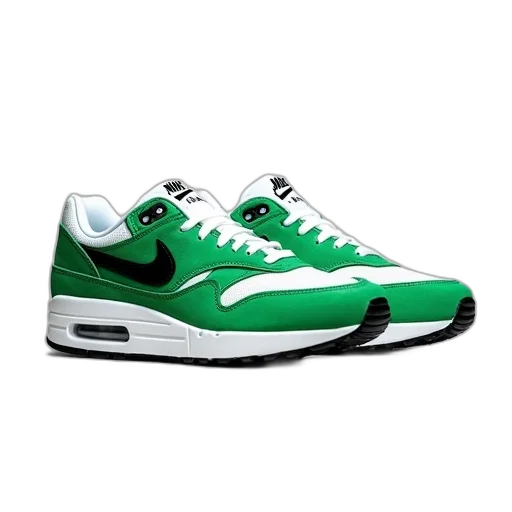shoes, 3d render, green, pair, white, nike, air, max transparent PNG cut-out
