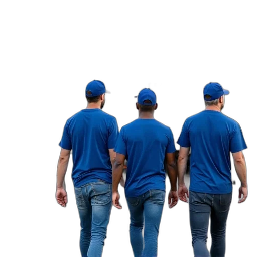 staff, hat, concept art, blue, three, men, shirts, caps transparent PNG cut-out