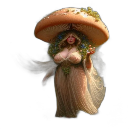 hat, food, hair, dress, concept art, fantasy art, photorealistic, 3d render transparent PNG cut-out